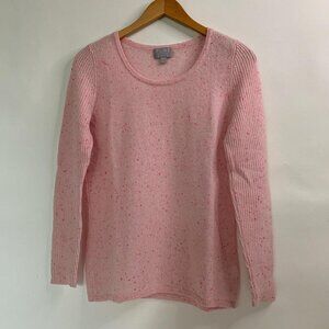 Pink speckled Pure Collection sweater is crafted from 100% cashmere